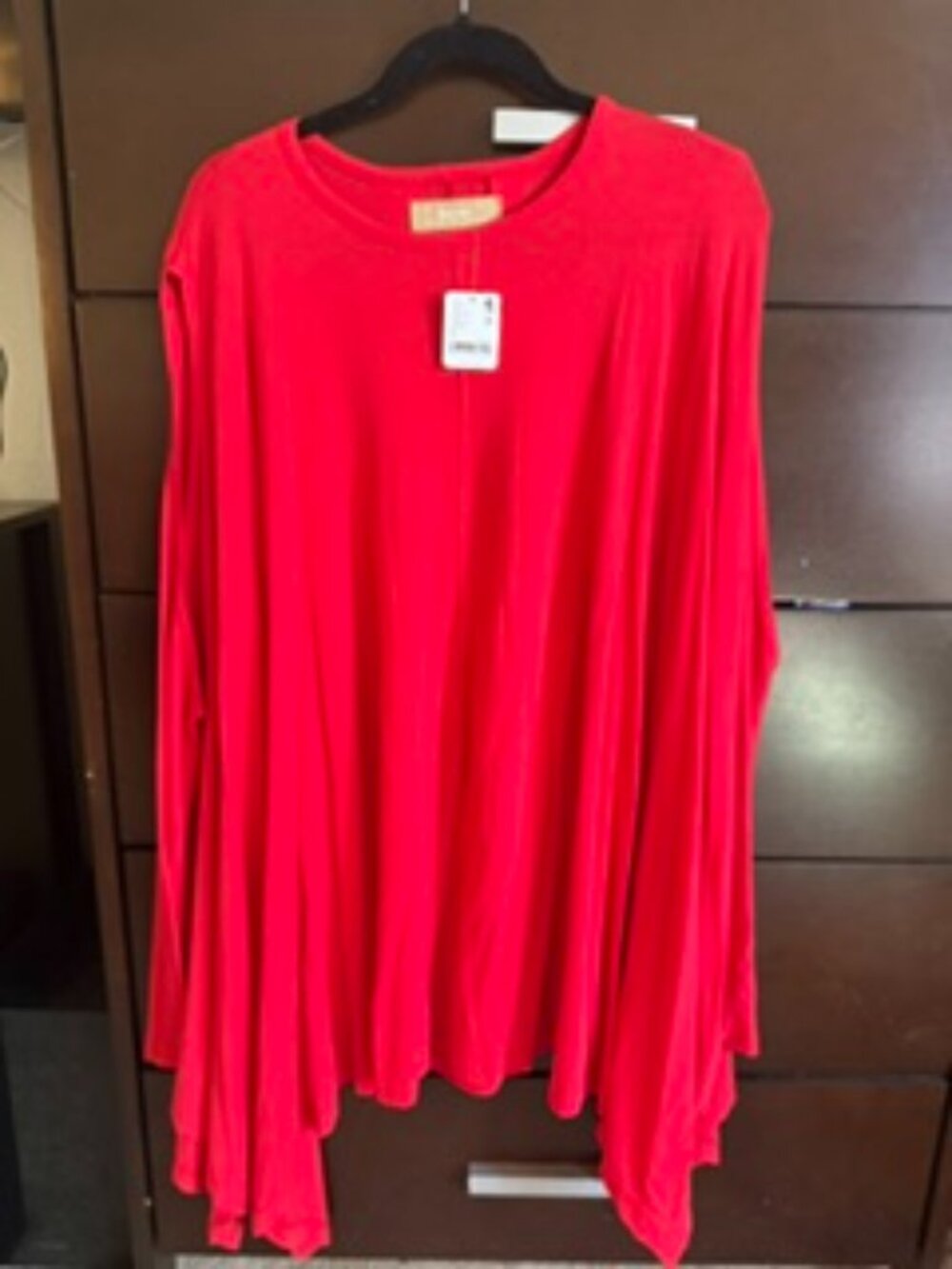 Free People NWT Red Oversized Flowy Tunic Top Size Small